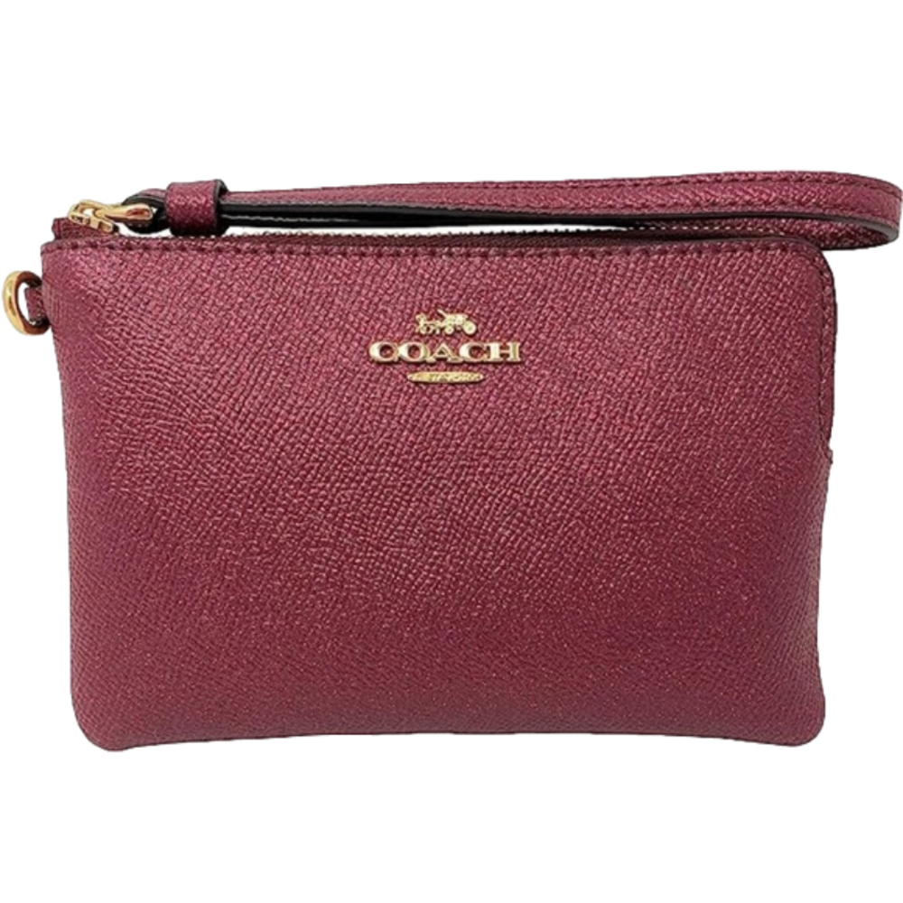 COACH Wristlet + Two Gold Charms in a Coach Gift Box, Black Cherry colour - Picture 2 of 7